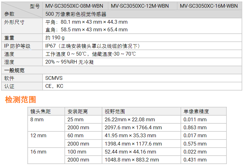 海康MV-SC3050XC-08m/12m/16m500萬像素彩色視覺相機(jī)讀碼傳感器參數(shù).png